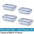 Vacuum Food Storage Box Transparent Storage Container Fridge Organizer Microwave Safe Fresh-Keeping Sealing Box Food Dispenser