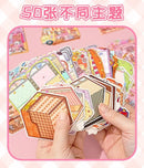 50 in 1 landscape stickers miniature scene collection 3d three-dimensional girls children's educational toys