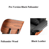 Replica Mid Century Tall Size Chaise Genuine Leather Lounge Chair With Ottoman Black Walnut and Palisander Living Room Chairs