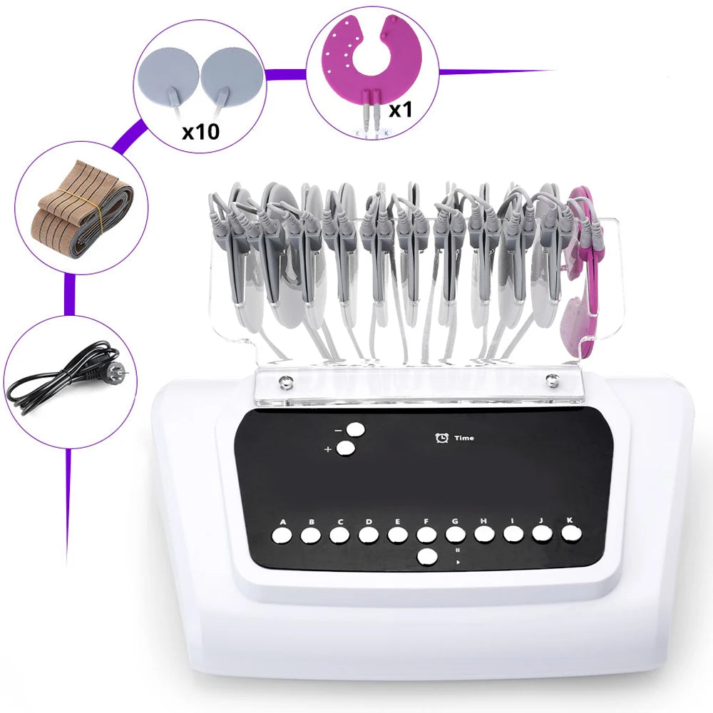 2in1 Bio Microcurrent Body Shape Breast Enhancement Massager Electrostimulation Machine EMS Muscle Stimulator