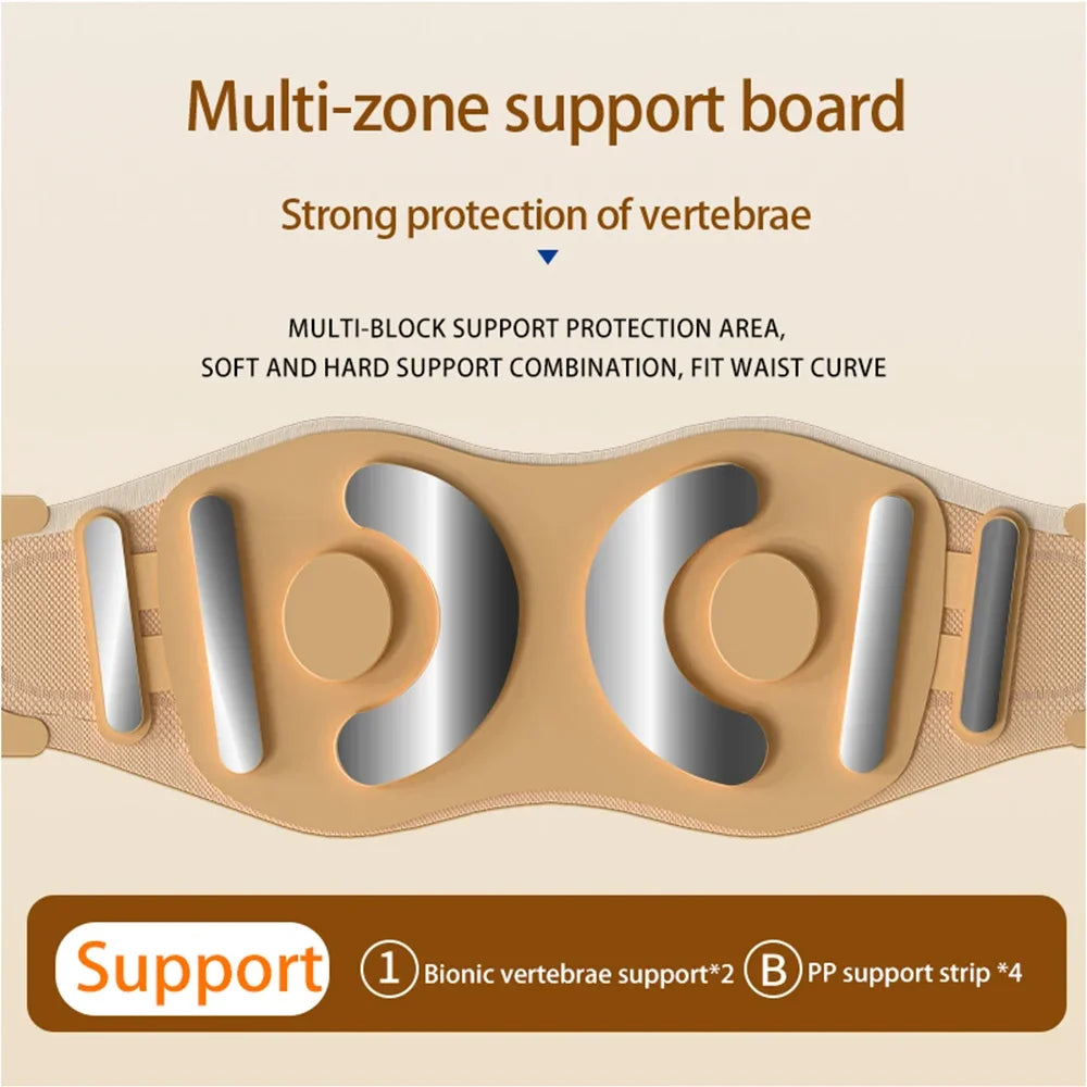 Cinturón de soporte lumbar ajustable para salud y bienestar, con percusión muscular, transpirable y protección lumbar, masajeador adelgazante con calor.