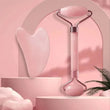 Face and Neck Massager Resin Roller Double Massage Unblock and Relax Non-Pink Crystal Jade Beauty Scraping 