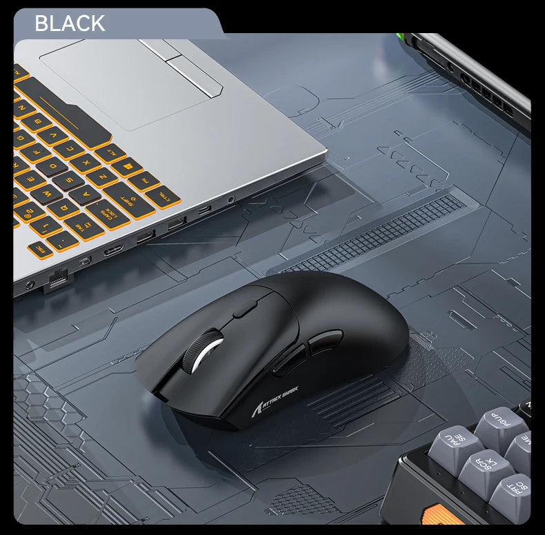 Ratón Bluetooth Attack Shark R1, 18000 dpi, PAW3311, conexión inalámbrica trimodo, ratón para juegos macro