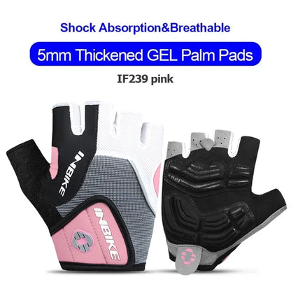 INBIKE Shockproof GEL Pad Cycling Gloves Half Finger Sport Gloves Men Women Summer Bicycle Gym Fitness Gloves MTB Gloves IF239