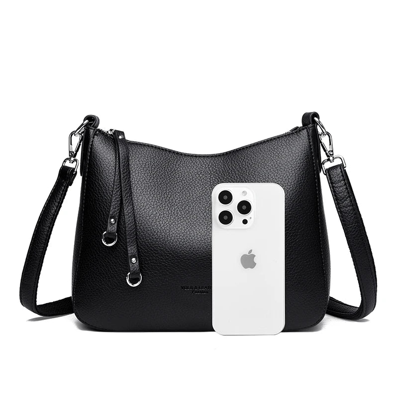Genuine Brand Women's Soft Leather Shoulder Bags Luxury Designer Crossbody Bags Ladies Casual Tote Bag Messenger Commuting Sac