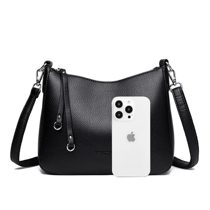 Genuine Brand Women's Soft Leather Shoulder Bags Luxury Designer Crossbody Bags Ladies Casual Tote Bag Messenger Commuting Sac