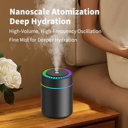 Powerful and Efficient Air Humidifier 180ML Aromatherapy Aroma Diffuser Essential Oil with Colorful Lights for Home Car Bedroom