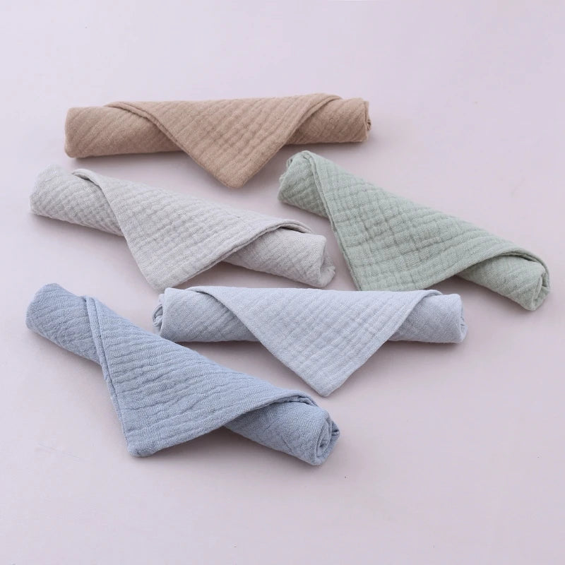 5 toallas de algodón absorbentes y suaves para bebé, para limpiar la cara, pañuelos, toallitas para el baño y la alimentación.