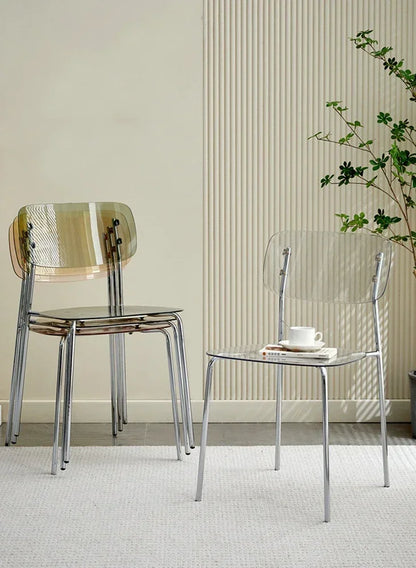 Modern Simple Household Transparent Dining Chair Backrest Single Person Leisure Net Red Table Plastic Chair Makeup Chairs  стул