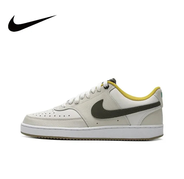 Nike novo tribunal visão 1 sapatos baixos masculinos e femininos tênis de moda casual primavera antiderrapante wearable tênis preto e vermelho