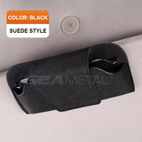 SEAMETAL Cowhide Sun Visor Glasses Holder Premium Leather Wear-Resistant Sunglasses Protective Box Auto Eyeglasses Storage Case