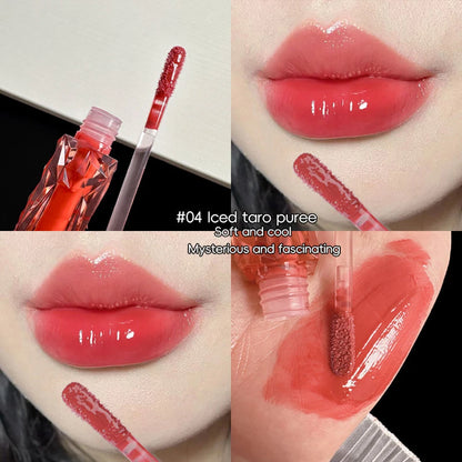 Brillo de labios de larga duración, hidratante, fácil de teñir, resistente al agua, efecto espejo, cristal de agua, brillo de labios, color transparente, cosméticos