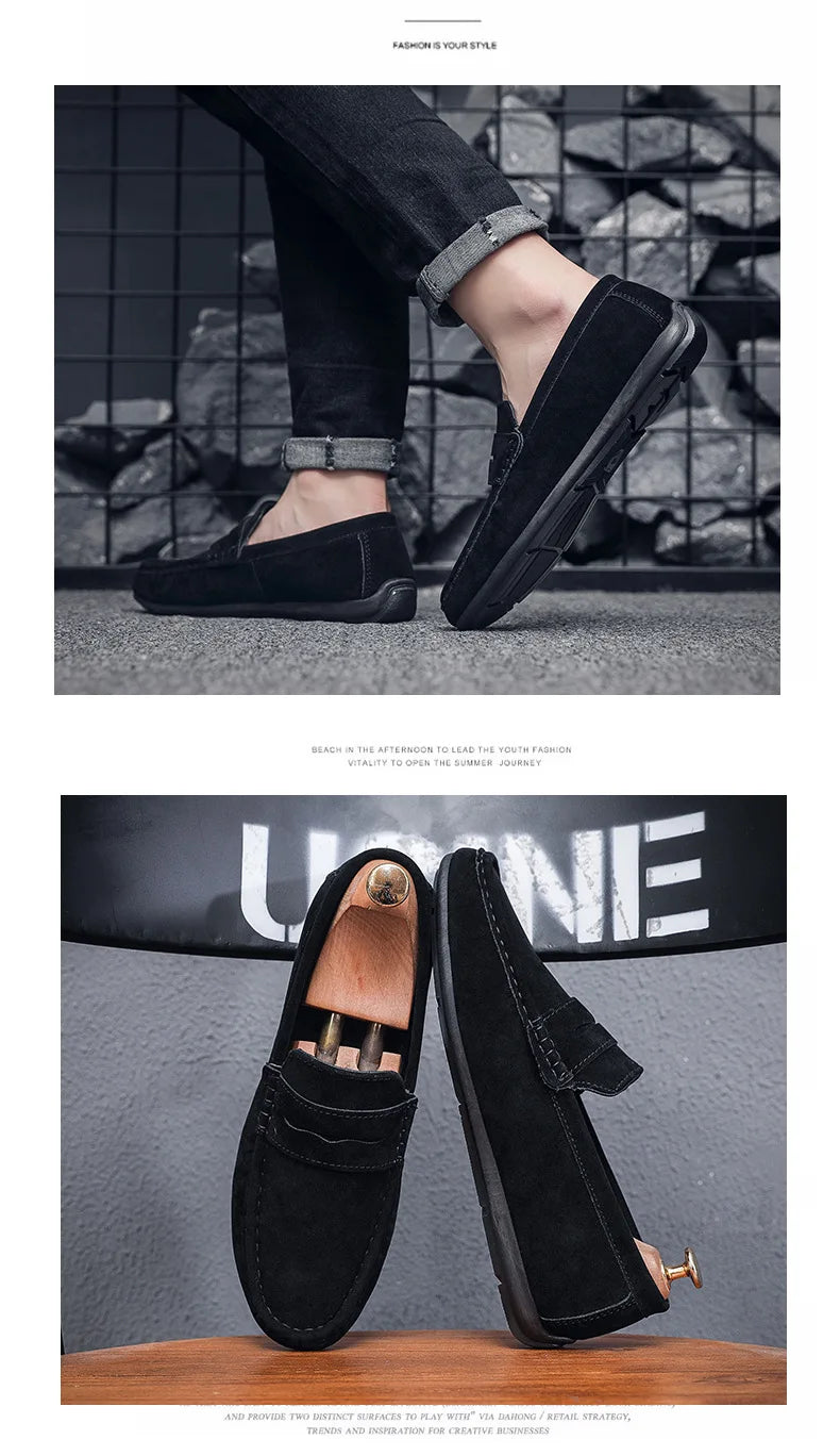 New Men's Loafers, Lightweight and Breathable Casual Shoes, Men's Flat Driving Shoes, Soft Sole Slip-on Business Shoes, Moccasins