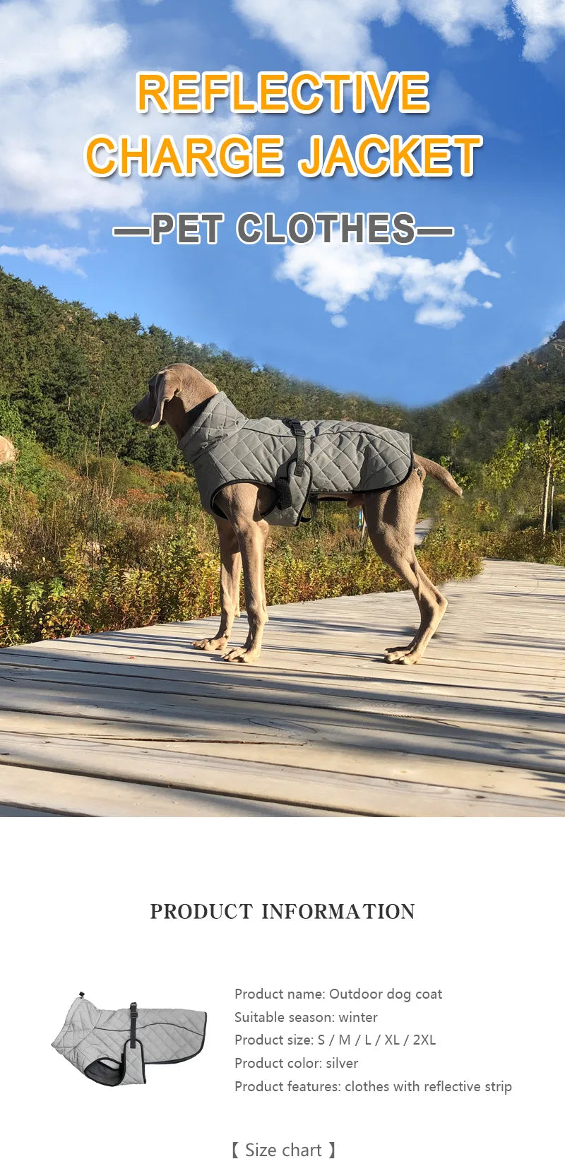 Reflective Pet Dog Outdoor Jacket Pet Coat Vest Winter Warm Reflective Cotton Dogs Clothing for Large Middle Dogs  Labrador