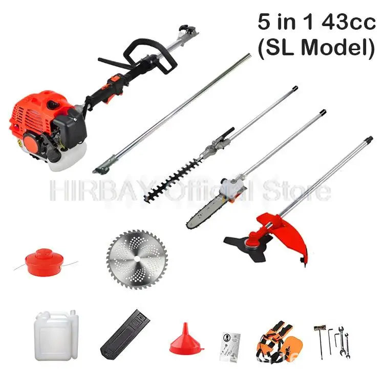 Lawn Mower Hedge Trimmer Chainsaw Gasoline Engine Strimmer Chainsaw High Branch Pruning Hedge Cutter Multi-Purpose Garden Tools