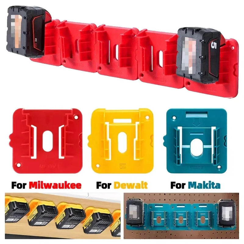 Machine Holder Battery Storage Rack for Dewalt/Makita/Milwaukee 14.4V 18V Li-ion Battery Wall Mount Tool Bracket Fixing