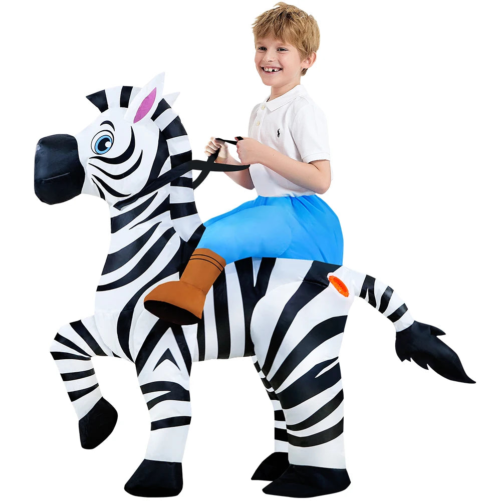 Adult Rooster Inflatable Costume Funny Unicorn Elk Animals Inflatable Suit Halloween Carnival Half Body Blow Up Suit for Cosplay