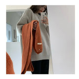 Winter Knitting Scarf Men Women Fastener Thermal Neck Warmer Solid Fleece Keep Warm Scarf Thickening Windproof Neck Cover