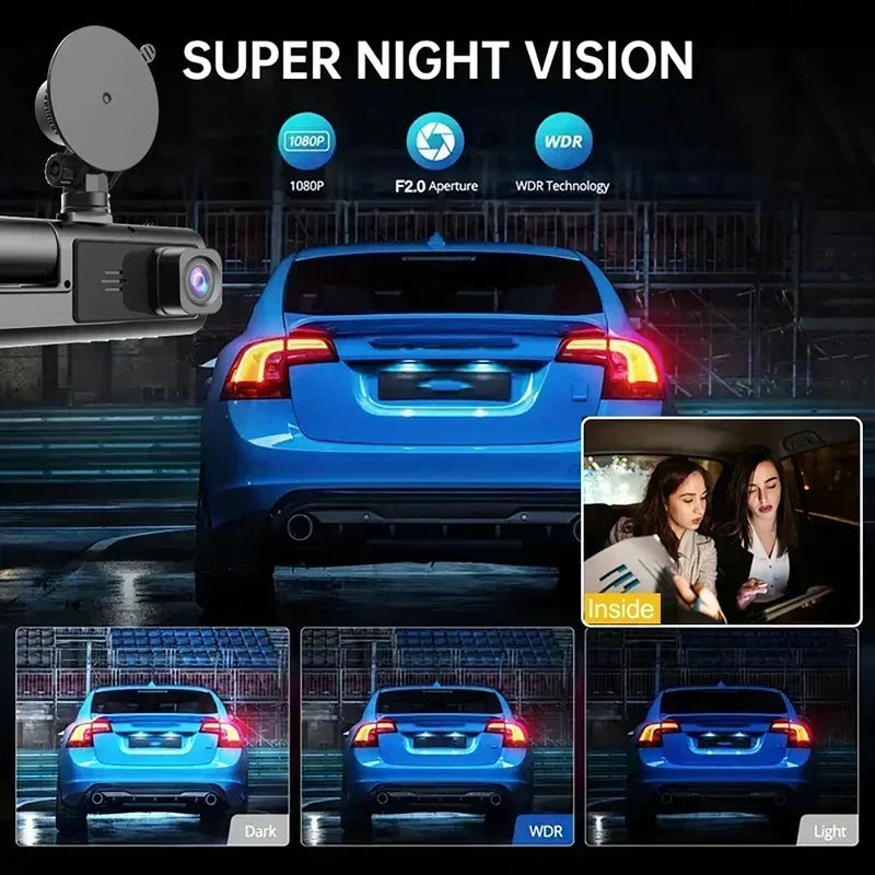 2/3Camera WIFI Dash Cam Cabin Car Dvr 1080P Interior Vehicle Three Way Channel Dvrs Recorder Video Registrator Dashcam Camcorder