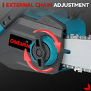 16Inch 8000W Brushless Electric Chainsaw LED Auto Oiling Cordless Woodworking Garden Chain Saw Power Tool For 21V 18V Battery