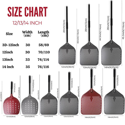 6&12 13 14  Inch Pizza Perforated Shovel Paddle Pizza Oven Turning Peel Hard  Anodized Pizza  Baking Kitchen Tool Spatula