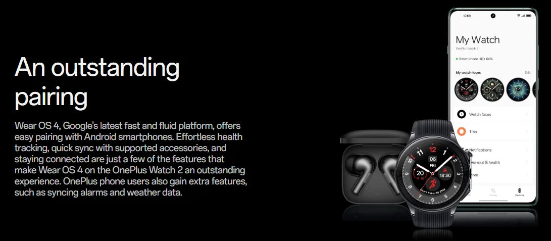 Global Version OnePlus Watch 2 Smart Watch 1.43'' AMOLED Display Snapdragon W5 Gen 1 Dual Frequency GPS Wear OS 4 NFC