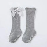 Summer Ultra-thin Mesh Socks Baby Girl Mosquito-resistant Knee Sock Cute Newborn Pink Bow Hollow Cotton Newborn Baby Clothes 