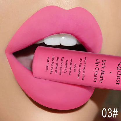 Lápiz labial líquido mate resistente al agua, brillo labial aterciopelado de larga duración, tubo mate nude, pigmento rojo, negro, maquillaje, lápices labiales cosméticos. 
