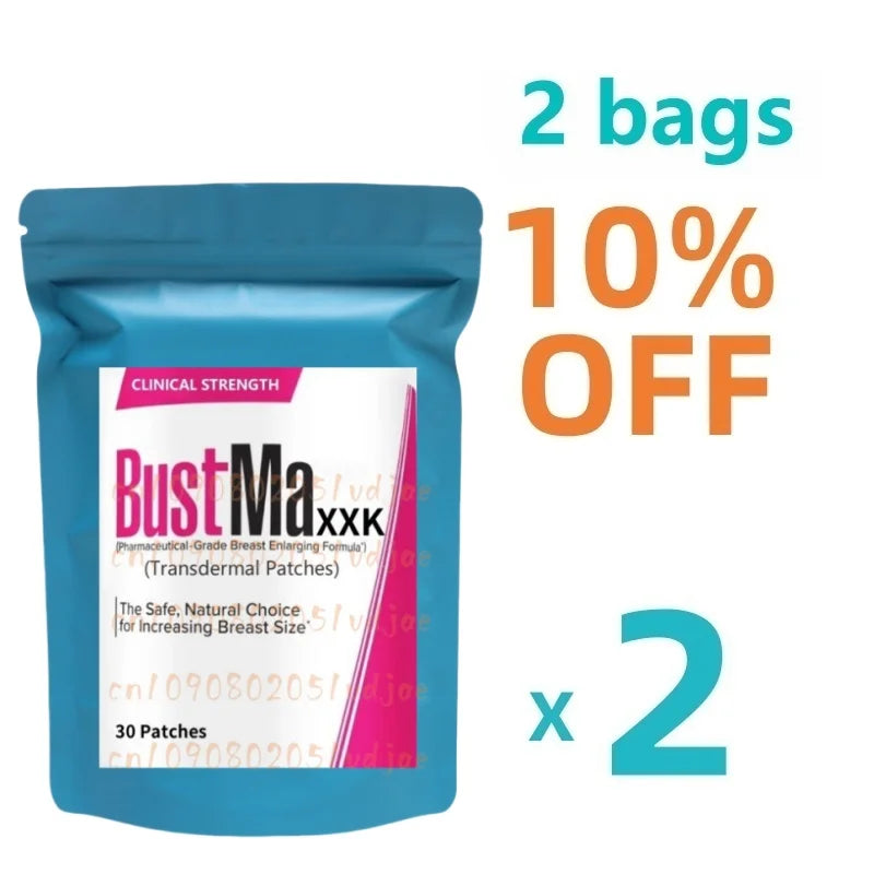 BUSTMAXXk Suplemento de aumento de senos de potencia clínica, parche de estrógeno, 0% añadido, seguro y sin efectos secundarios