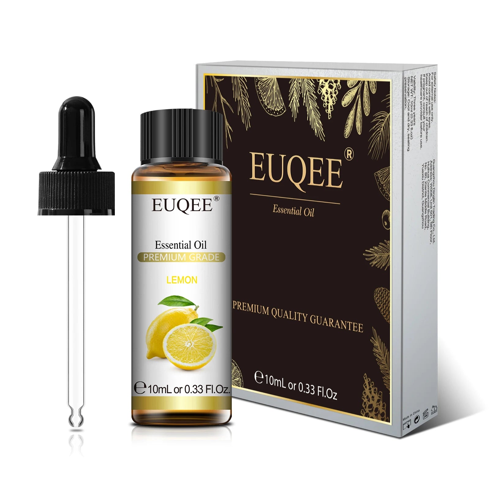 Óleo Essencial Natural de Plantas EUQEE 10ml com Conta-gotas para Difusor e Umidificador – Lavanda, Jasmim, Eucalipto e Baunilha