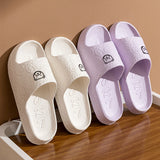 Summer Children Slippers Indoor Cute Bear Print Anti-Slip Soft Sole Exquisite Parent-Child Shoes Home Comfy Leisure Shoes