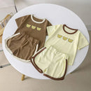 Summer Children Korean Style Clothing Set for Boys and Girls Short-sleeved Shorts Casual Sportswear Cute Bear 2Pcs