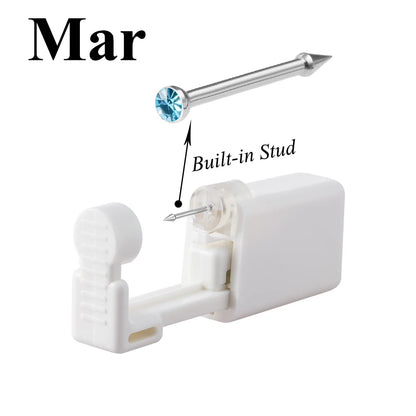 1 Unit Disposable Safe Sterile Piercing Unit For CZ Nose Studs Piercing Gun Piercer Tool Machine Kit Earring Stud Body Jewelry