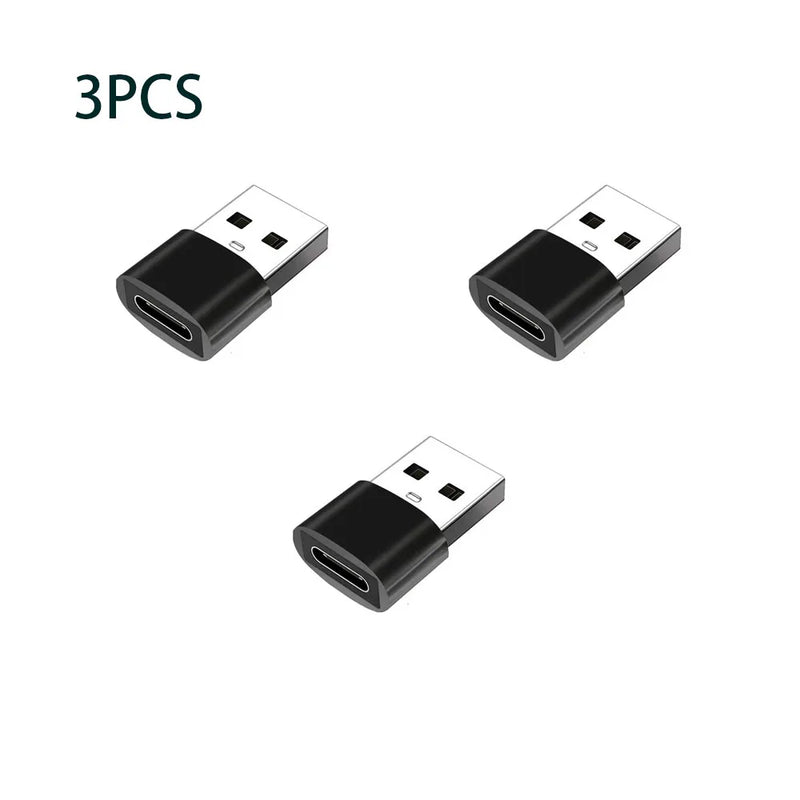 3-Pack USB to USB C Adapter, USB C Female to USB Male Super Fast Charging and OTG Converter Compatible with iPhone 15/14/13/12 P