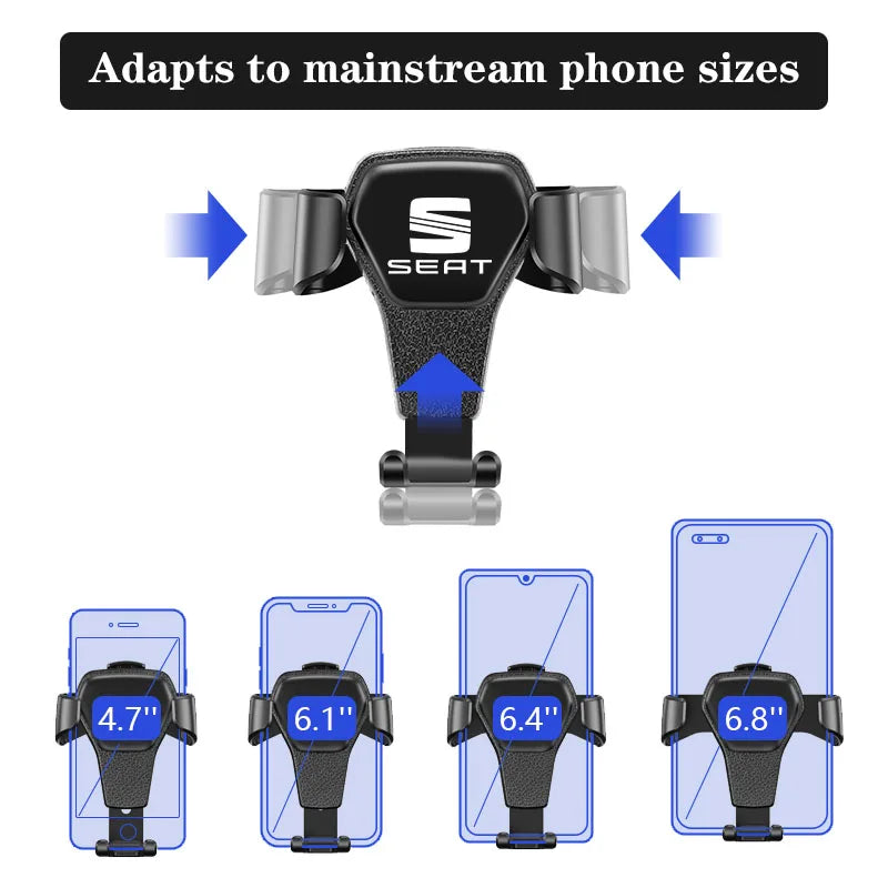 Gravity Car Phone Holder Air Vent GPS Stand Accessories For Seat Ibiza 6l 6J Leon Mk3 mk2 5F Cupra Alhambra Ateca Arona Tarraco