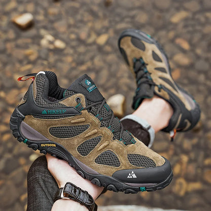 HIKEUP Men Shoes Breathable Splashproof Outdoor Hiking Shoes Mountain Climbing Sport Men Hunting Trekking Sneaker