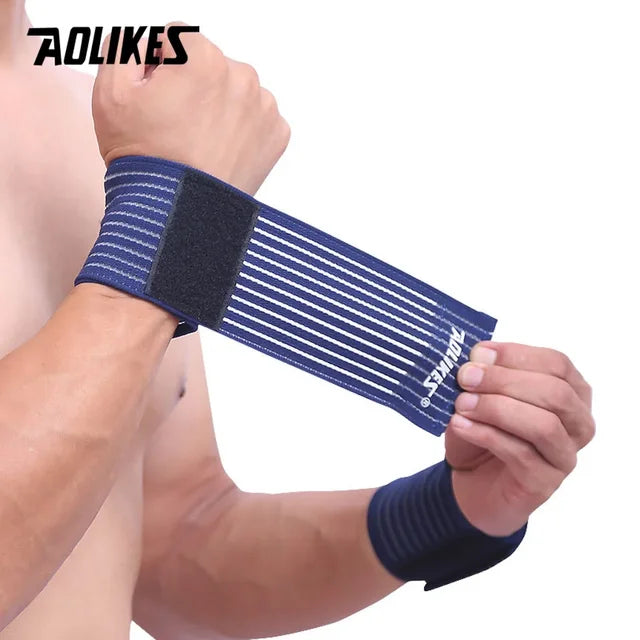 AOLIKES-algodão elástico do pulso atadura, mão esporte pulseira, ginásio suporte, wrap cinta de pulso, túnel do carpo, 1pc