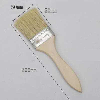 BBQ Brush Pig Hair Paint Brush Wooden Handle 1/2/3/4 Inch Soft Hair Painting Brushes for Wall and Furniture Paint Tool Set