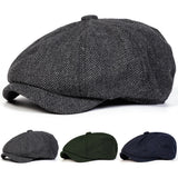 Unisex Retro Herringbone Newsboy Caps Men British Painters Hats Spring and Autumn Berets Hip Hop Berets