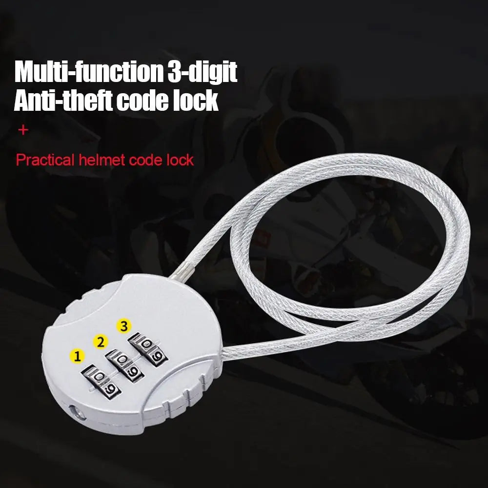 50cm Wire Rope Digital Padlock Password Code Security Lock Smart Combination Lock for Motorcycle Helmet Lock Extended Wire Rope