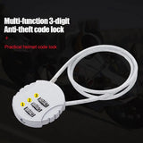 50cm Wire Rope Digital Padlock Password Code Security Lock Smart Combination Lock for Motorcycle Helmet Lock Extended Wire Rope