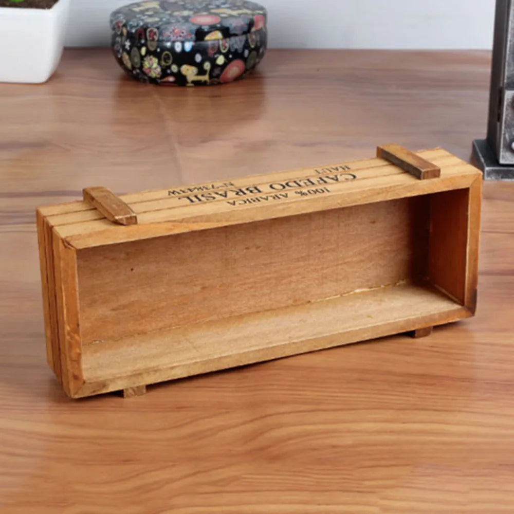 Maceta de madera vintage para jardín, maceta rectangular para suculentas, macetero para plantas, contenedor para flores suculentas.