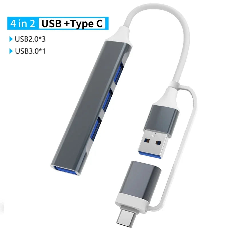 USB 3.0 Type C Adapter Docking Ststion USB 2.0 Port TF SD Card Reader Audio Output Multi-hub Splitter  for Macbook Pro Computer
