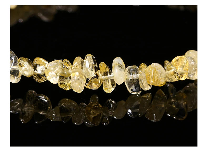 JD Natural Citrines Gravel Stone Irregualr Chip Chakra Bracelet Women Fashion Jewelry Reiki Healing Adjustable Birthday Gifts