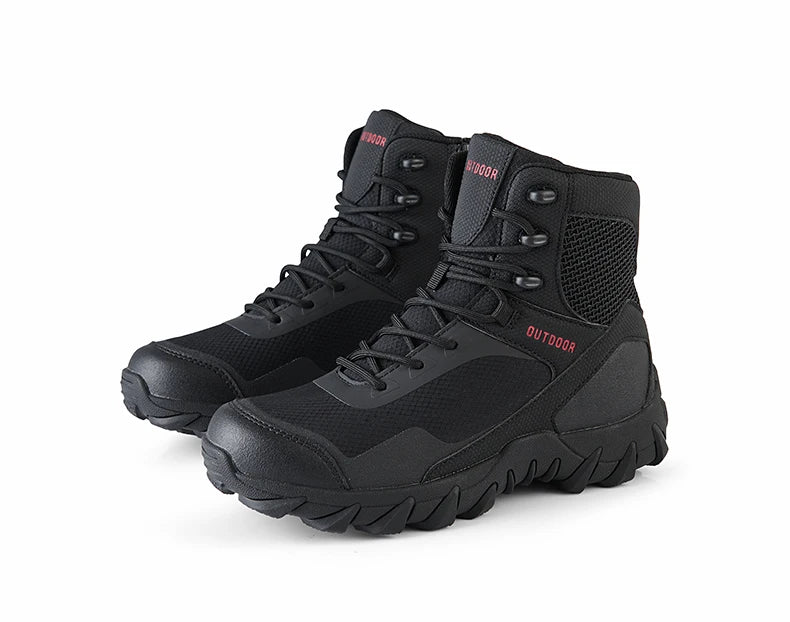 Upgraded Tactics Combat Training Boots Male Outdoors Camping Anti-wear Rapid Response Hiking Shoes Fishing Hunting Sneakers Men