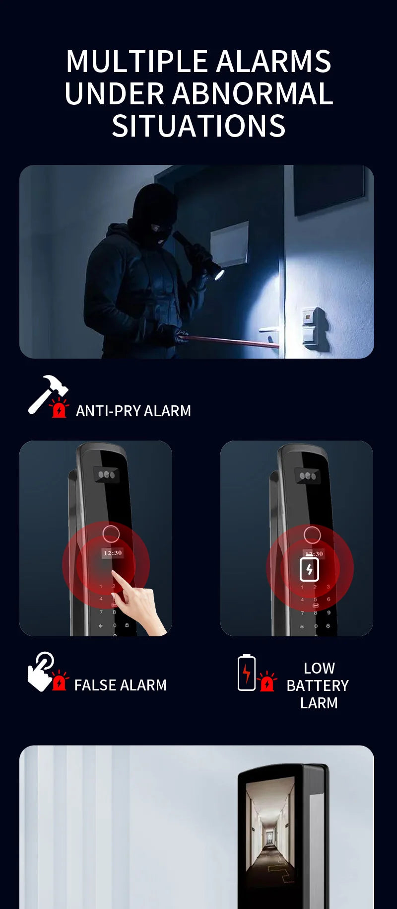 Wishome Biometric Recognition Smart Door Lock remote control Fingerprint Password IC Card APP Wifi Lock Unlock