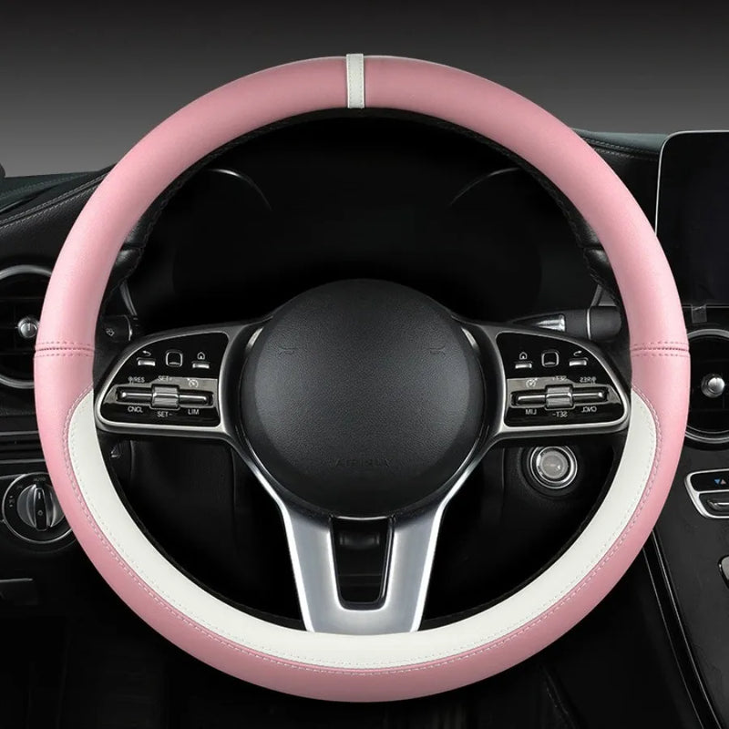 pink All-season exquisite simple light cute sunny fashionable dirt-resistant and comfortable car steering wheel cover