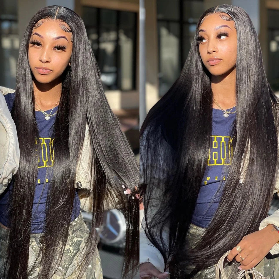 HD Lace Frontal Wig 13x6 13x4 Lace Front Wig Human Hair 30 Inch Bone Straight Transparent Lace Human Hair Wigs 4x4 HD Closure Wig