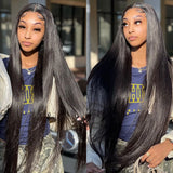 HD Lace Frontal Wig 13x6 13x4 Lace Front Wig Human Hair 30 Inch Bone Straight Transparent Lace Human Hair Wigs 4x4 HD Closure Wig