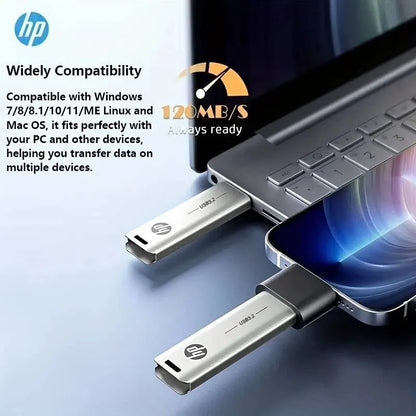 HP USB Flash Drive 3.2 32GB 64GB High Speed ​​Sticks External Storage Metal Pen Drive Creative Personality Car Music